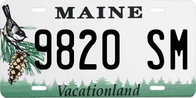 ME license plate 9820SM
