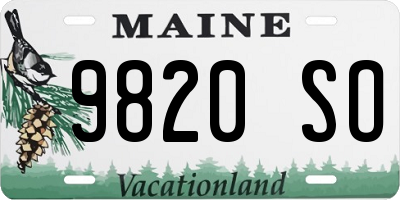 ME license plate 9820SO