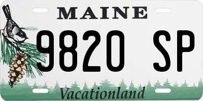 ME license plate 9820SP