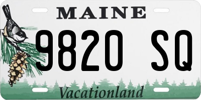 ME license plate 9820SQ