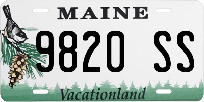 ME license plate 9820SS