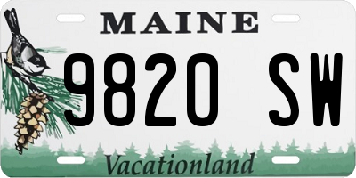 ME license plate 9820SW