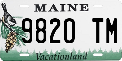 ME license plate 9820TM