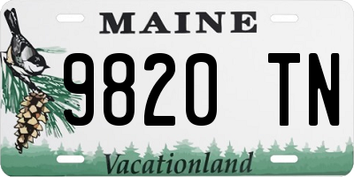 ME license plate 9820TN