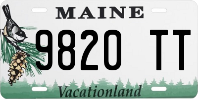 ME license plate 9820TT