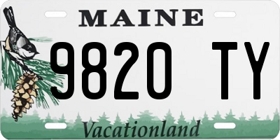 ME license plate 9820TY