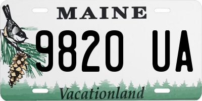 ME license plate 9820UA