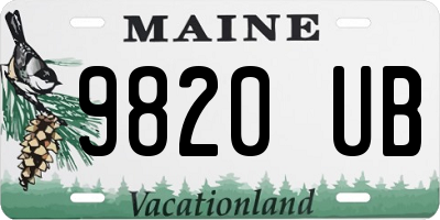 ME license plate 9820UB