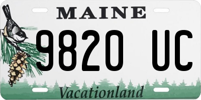 ME license plate 9820UC