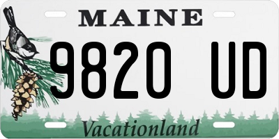 ME license plate 9820UD