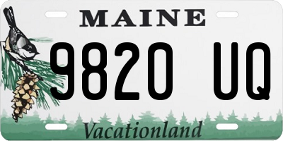 ME license plate 9820UQ