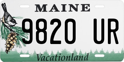 ME license plate 9820UR