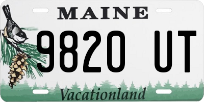 ME license plate 9820UT