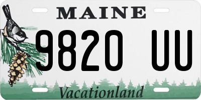 ME license plate 9820UU