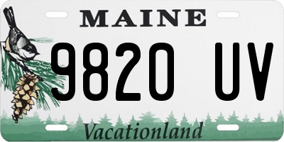 ME license plate 9820UV