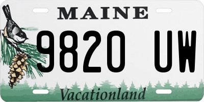 ME license plate 9820UW