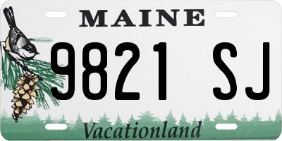 ME license plate 9821SJ