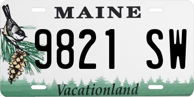 ME license plate 9821SW