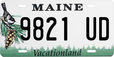 ME license plate 9821UD