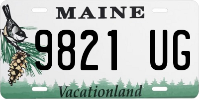 ME license plate 9821UG