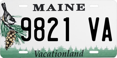 ME license plate 9821VA