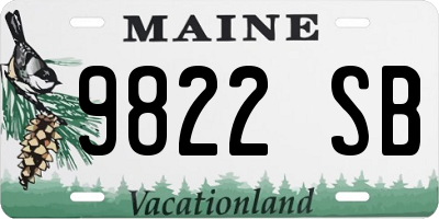 ME license plate 9822SB