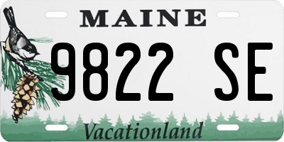 ME license plate 9822SE