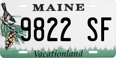ME license plate 9822SF