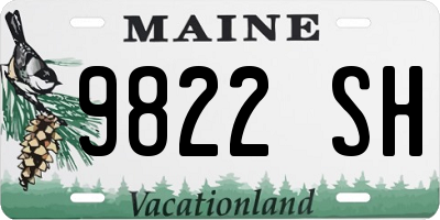 ME license plate 9822SH