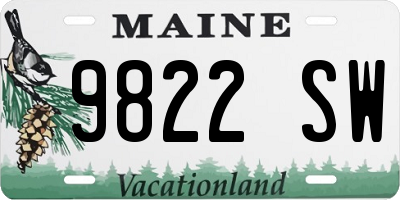 ME license plate 9822SW
