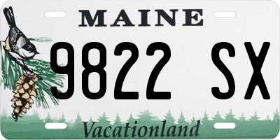 ME license plate 9822SX