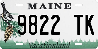 ME license plate 9822TK
