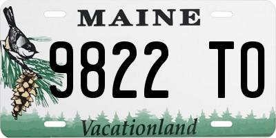 ME license plate 9822TO