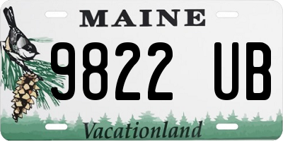 ME license plate 9822UB