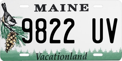 ME license plate 9822UV