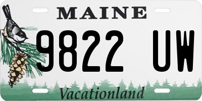 ME license plate 9822UW