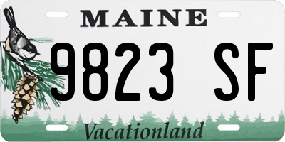 ME license plate 9823SF