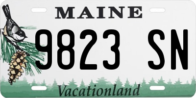 ME license plate 9823SN