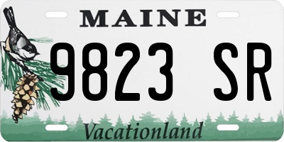 ME license plate 9823SR