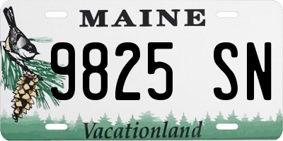 ME license plate 9825SN