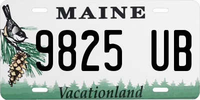 ME license plate 9825UB