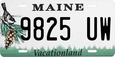 ME license plate 9825UW