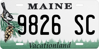 ME license plate 9826SC