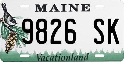 ME license plate 9826SK