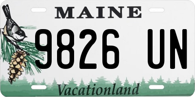 ME license plate 9826UN