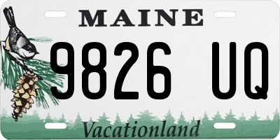 ME license plate 9826UQ