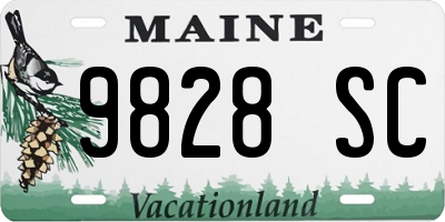 ME license plate 9828SC