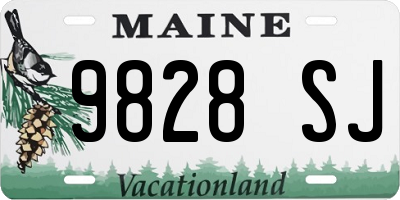 ME license plate 9828SJ