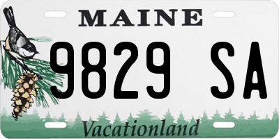 ME license plate 9829SA