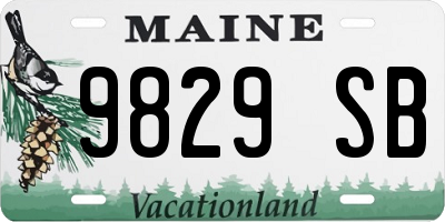 ME license plate 9829SB